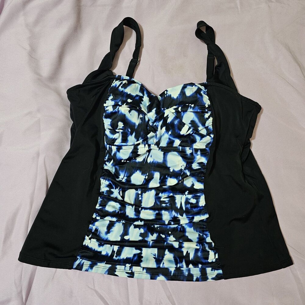 Womenโs Chicoโs SWIM Indigo Glam Size 12 Tankini Top Internet Exclusive